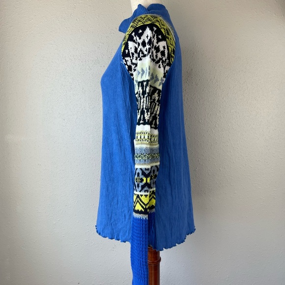 NWT Free People Blue Bell Combo Sweater Size XL - Picture 4 of 7